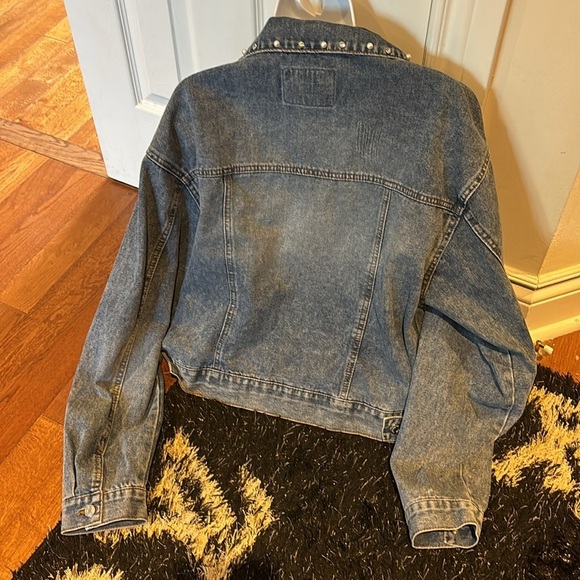 Ci Sono Wear What U 🩶💙luxury diamond stud denim jacket Sz XL - Picture 12 of 15